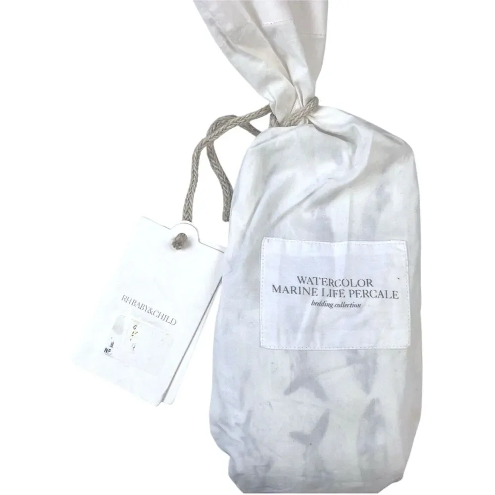 Restoration Hardware RH Baby Watercolor Marine Life Organic Percale Pillowcase